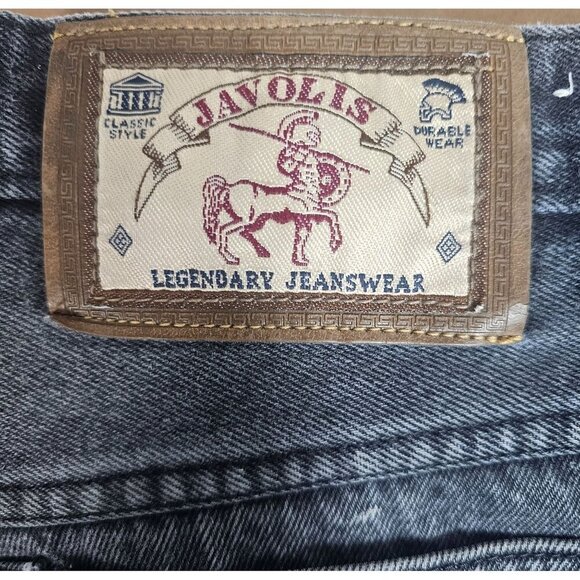 Javolis 80s 90s Jeanstack Classic Fit Mens Jeans 33x27 100% Cotton Leather Label - Picture 2 of 8